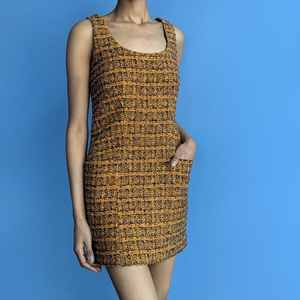 Elegant Tweed Sleeveless Dress